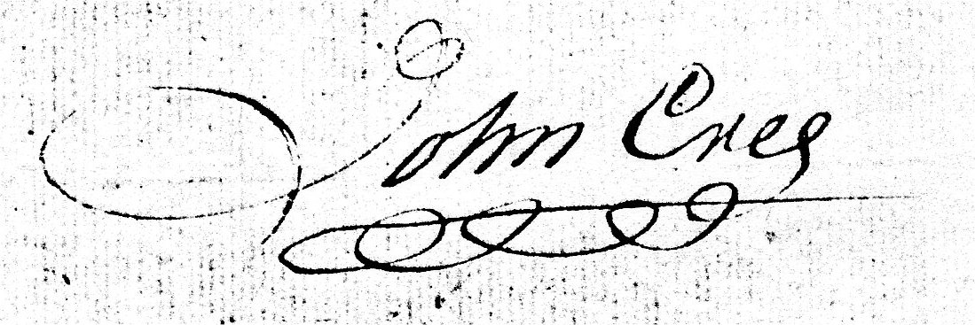 John Cree's signature 1791